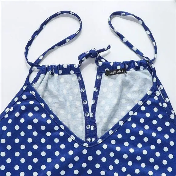 Sleeveless V Neck Spaghetti Strap Pockets
