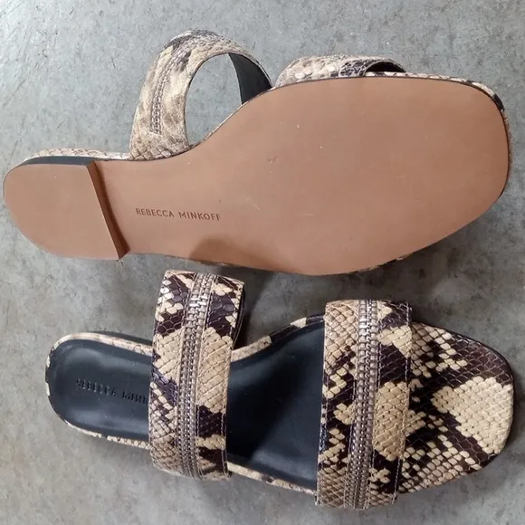 Snakeskin Print Women's Casual Contemporary Slip On Flats Sandals 9M