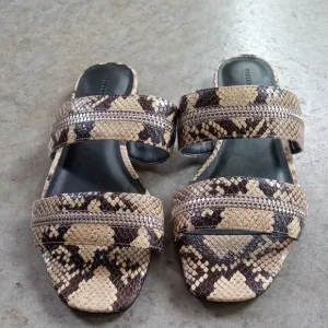 Snakeskin Print Women's Casual Contemporary Slip On Flats Sandals 9M