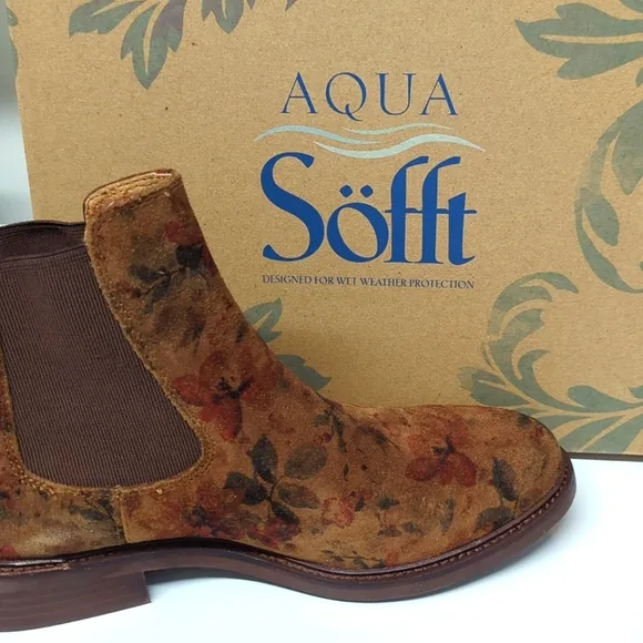Sofft Pamela Brown Floral Waterproof 9.5 nib