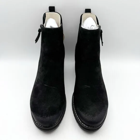 Sofft Womens Emeline Boots US 9.5M EU 41 Black Wedge Waterproof Suede NIB