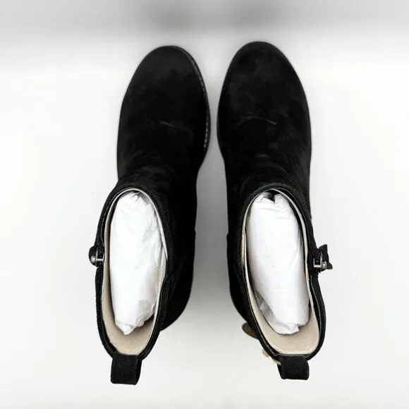 Sofft Womens Emeline Boots US 9.5M EU 41 Black Wedge Waterproof Suede NIB