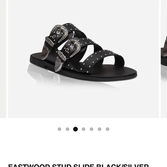SOL SANA Eastwood Stud Leather Slide Sandal Sz 36/5