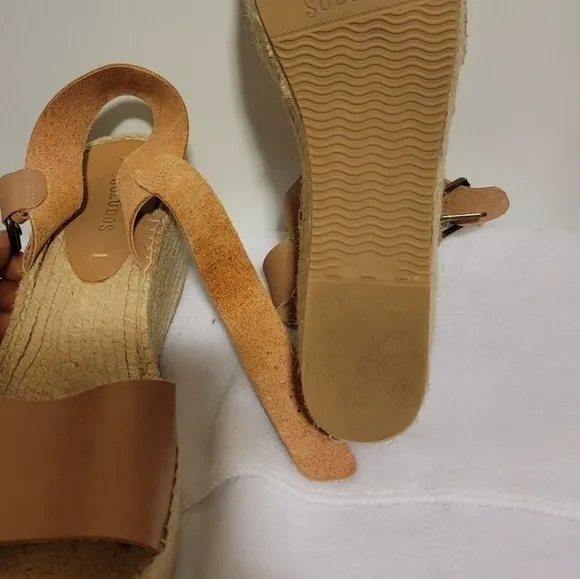 SOLUDOS Minorca Platform Espadrille Cognac Sandals Sz 10 Worn Once