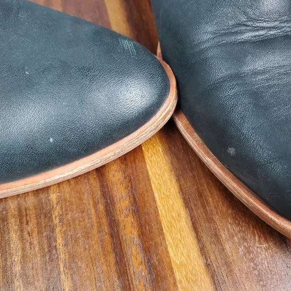 Soludos Venetian Booties Womens 8.5 Black Leather Zip Up Pointed Toe Ankle Boots