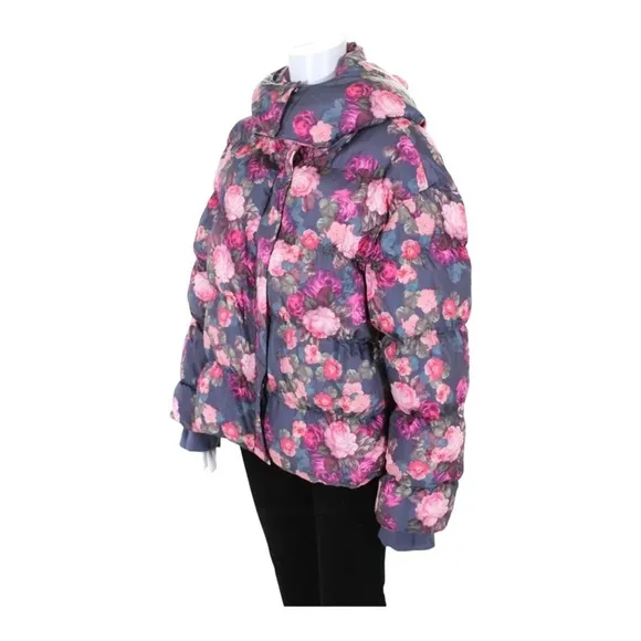 SOMETHING NAVY x Revolve Purple Pink Floral Puffer Jacket XXL NWT