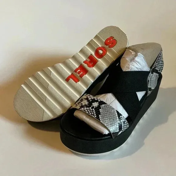 Sorel Black and White Sandals