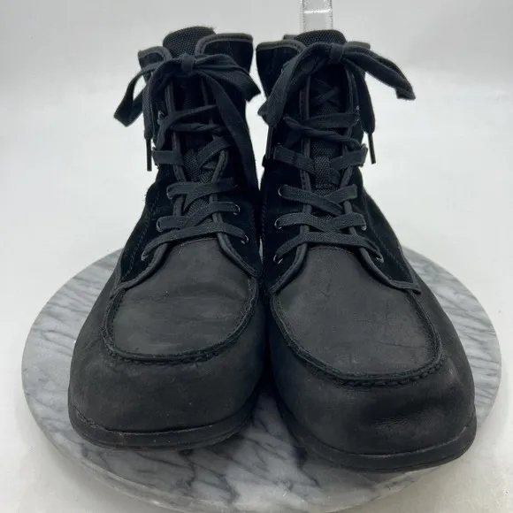 Sorel Boots Mens 15 Ankeny Moc Toe Waterproof Black Suede Leather Lace Up High