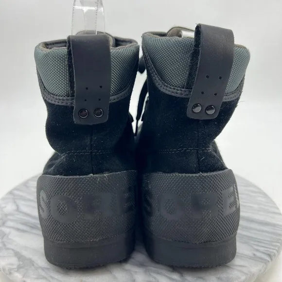 Sorel Boots Mens 15 Ankeny Moc Toe Waterproof Black Suede Leather Lace Up High