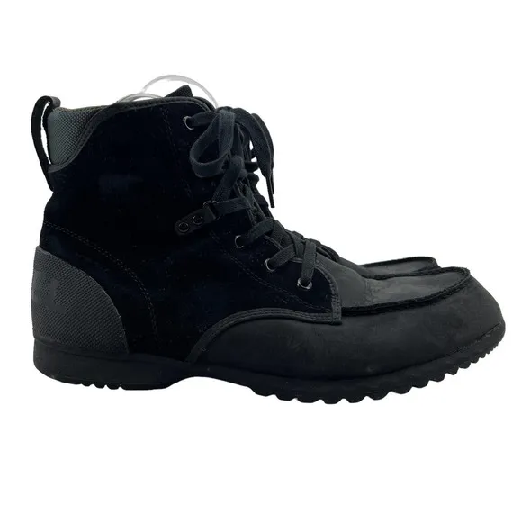 Sorel Boots Mens 15 Ankeny Moc Toe Waterproof Black Suede Leather Lace Up High