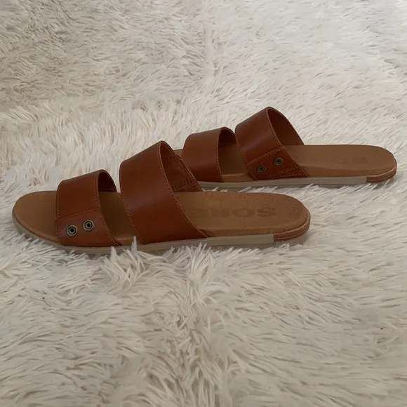 Sorel Brown Slide Sandals
