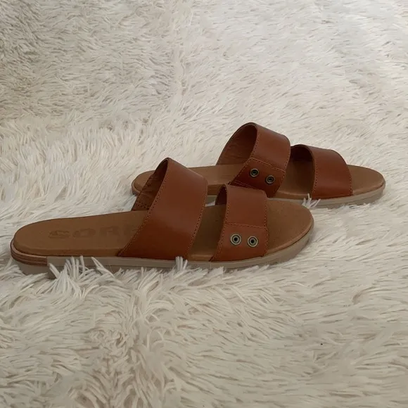 Sorel Brown Slide Sandals