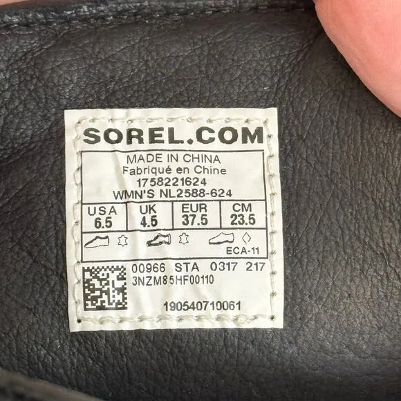 Sorel Conquest Wedge Lace Up Ankle Boots Womens 6.5 Burgundy Leather Waterproof