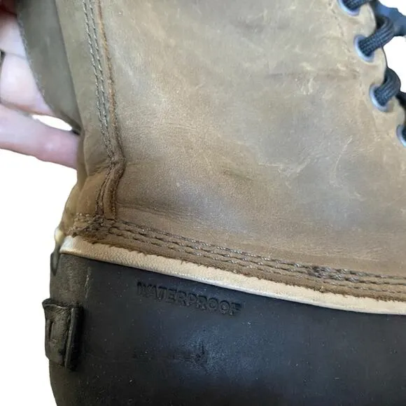 Sorel Emelie 1964 Waterproof Lace Up Boots Brown Tan Black size 6