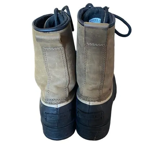 Sorel Emelie 1964 Waterproof Lace Up Boots Brown Tan Black size 6