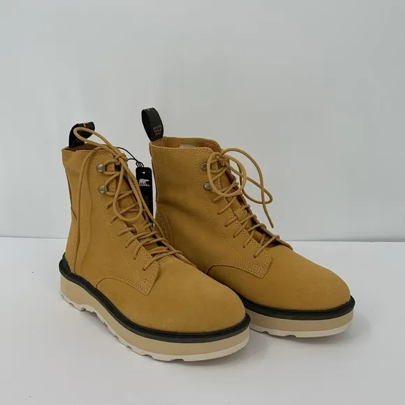 Sorel Hi-line lug boots suede leather waterproof chunky shoe winter tan new 8