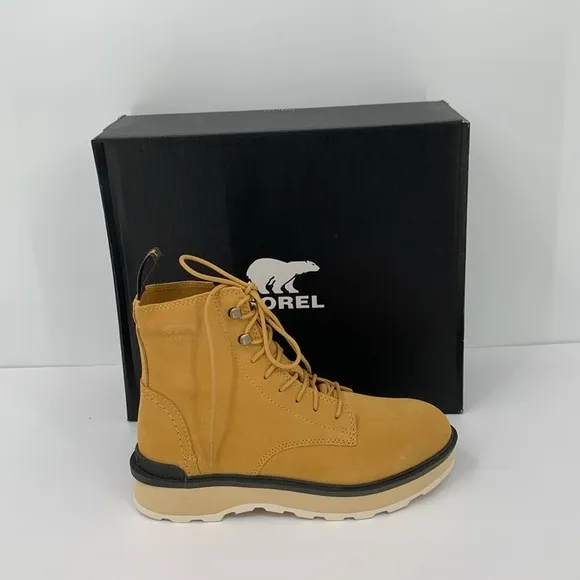 Sorel Hi-line lug boots suede leather waterproof chunky shoe winter tan new 8