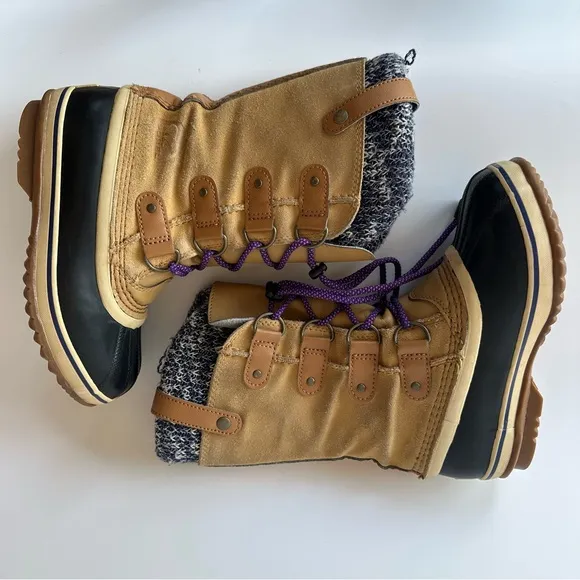 SOREL JOAN OF ARCTIC KNIT WINTER SNOW BOOTS NY2413 Girls SIZE 2/EU33