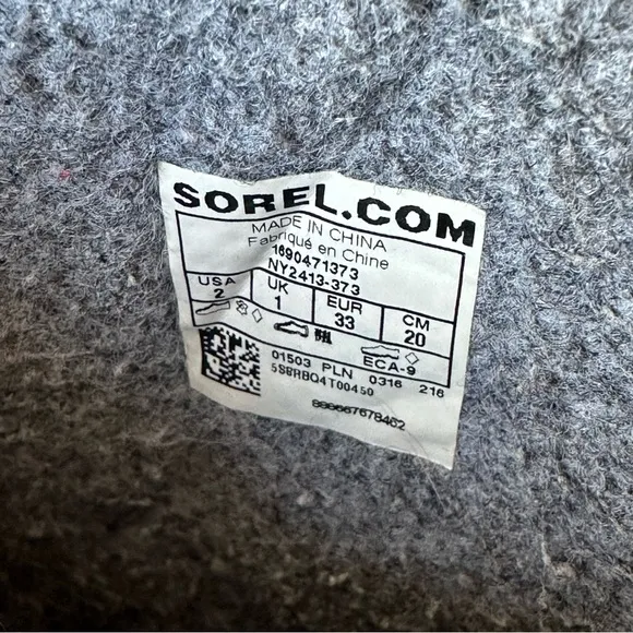 SOREL JOAN OF ARCTIC KNIT WINTER SNOW BOOTS NY2413 Girls SIZE 2/EU33