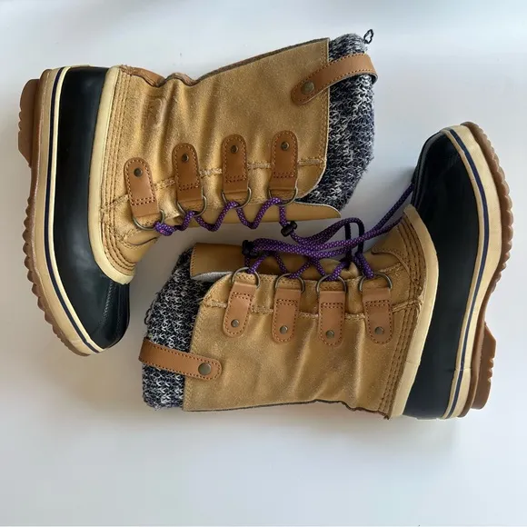 SOREL JOAN OF ARCTIC KNIT WINTER SNOW BOOTS NY2413 Girls SIZE 2/EU33