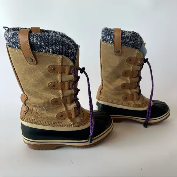 SOREL JOAN OF ARCTIC KNIT WINTER SNOW BOOTS NY2413 Girls SIZE 2/EU33
