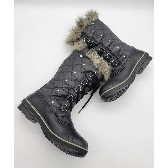 Sorel Joan of Arctic Triple Black Waterproof Women's Boots Size 7