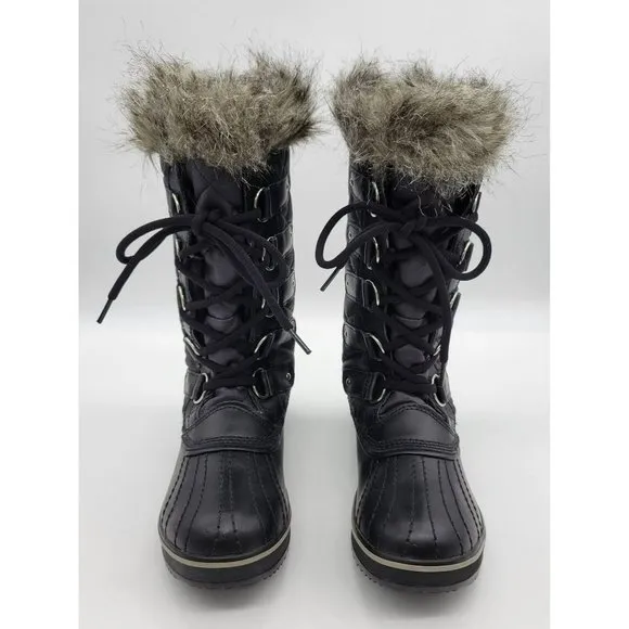 Sorel Joan of Arctic Triple Black Waterproof Women's Boots Size 7