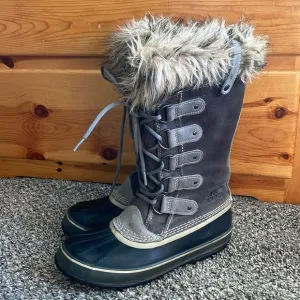 SOREL Joan Of Arctic Waterproof Boots Women’s 9.5 Tall Leather Lace Up Winter