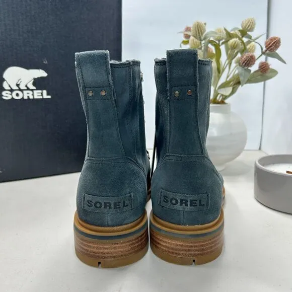 Sorel Lennox Suede Lace Lug Sole Waterproof Boot Dark Moss, Gum 2 Women 10.5 NWB