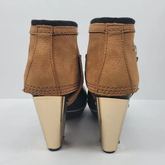 Sorel Medina II Women's Brown Black Waterproof Ankle Boots NL2086-010 US Size 7