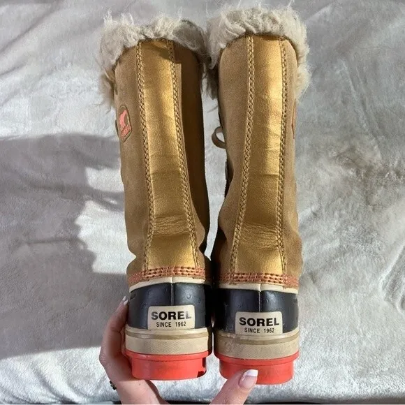 Sorel Tan Fur Waterproof Winter Boots Size 3