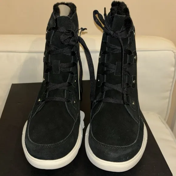 Sorel Women's Explorer Next Joan waterproof black Suede Boots 11 NWT