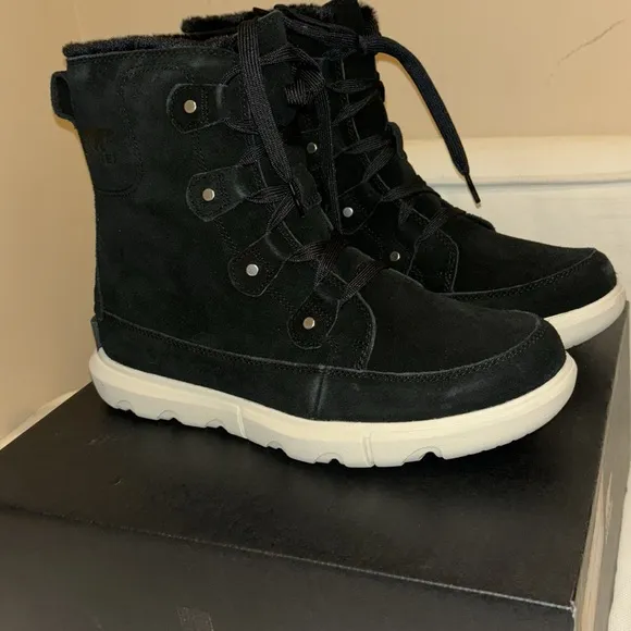 Sorel Women's Explorer Next Joan waterproof black Suede Boots 11 NWT
