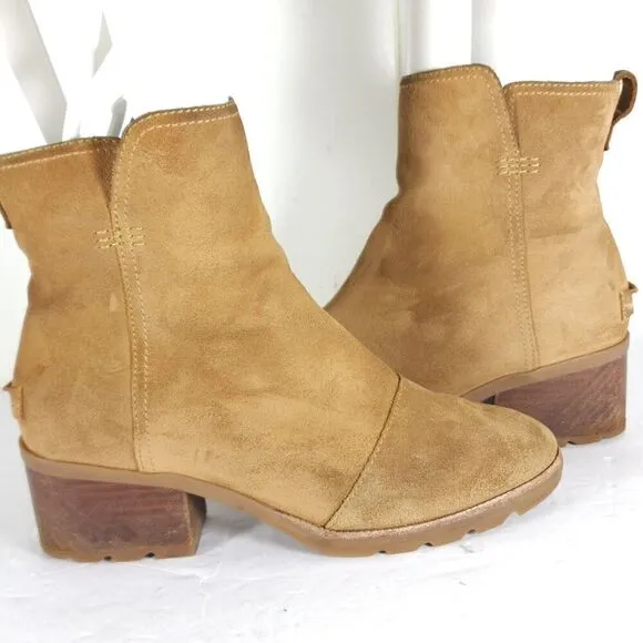Sorel Women's Kate US 8 Brown Suede Waterproof Side Zip Boots Booties
