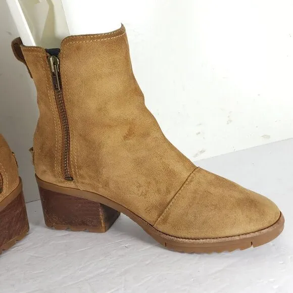 Sorel Women's Kate US 8 Brown Suede Waterproof Side Zip Boots Booties