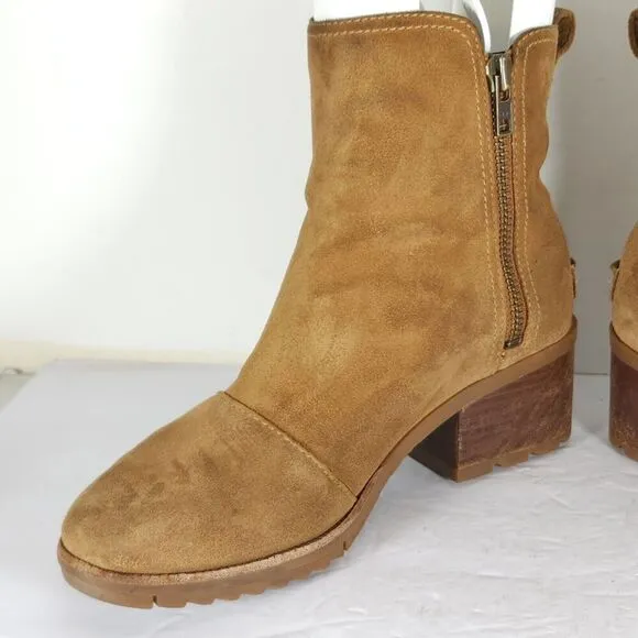 Sorel Women's Kate US 8 Brown Suede Waterproof Side Zip Boots Booties