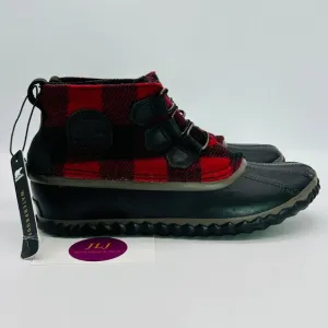 Sorel Women's Out N About Plus Buffalo Plaid Ankle Boots NL2544-011 Size 7