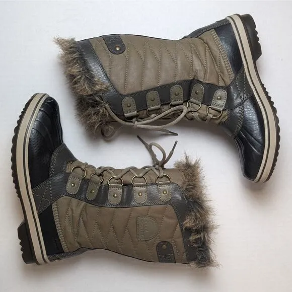 Sorel Womens Sz 8 Tofino II Sage Green Winter Snow Boots LL3654-365 Waterproof