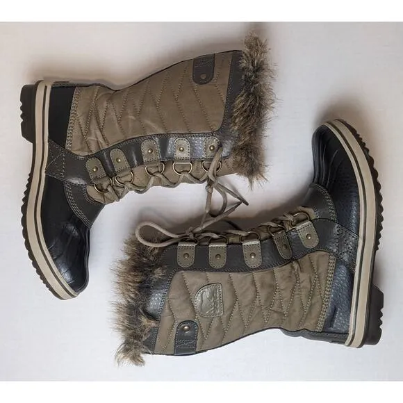 Sorel Womens Sz 8 Tofino II Sage Green Winter Snow Boots LL3654-365 Waterproof