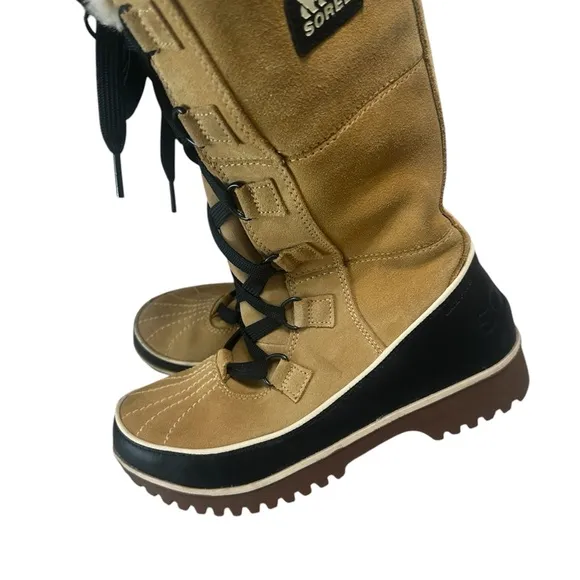 Sorel Women's Tivoli High II Waterproof Boots Tan Size 7 Faux Fur