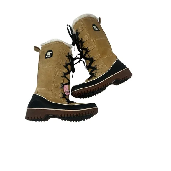 Sorel Women's Tivoli High II Waterproof Boots Tan Size 7 Faux Fur