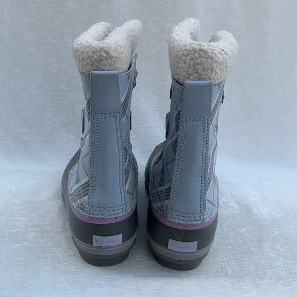 Sorel Yoot Pac Plaid Baby Blue Snow Winter Boots