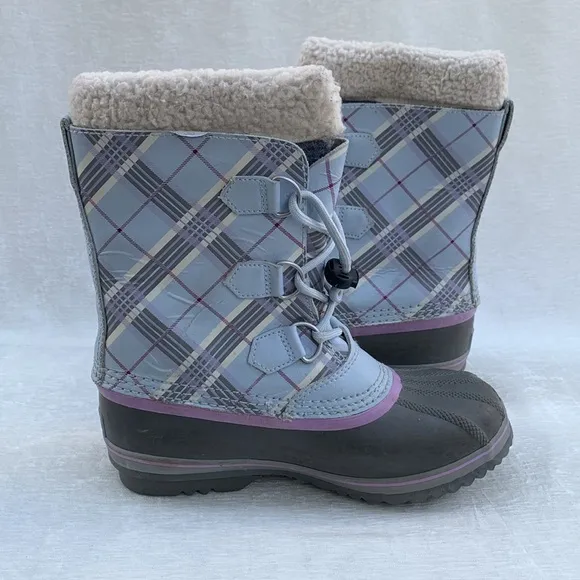 Sorel Yoot Pac Plaid Baby Blue Snow Winter Boots