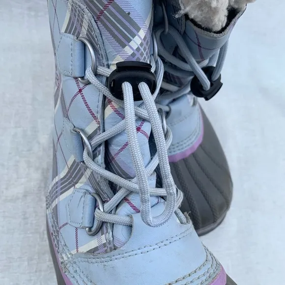 Sorel Yoot Pac Plaid Baby Blue Snow Winter Boots