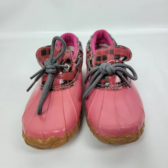 Sperry Duckie Plaid Rubber Duck Saltwater Boots Girls Sz 3