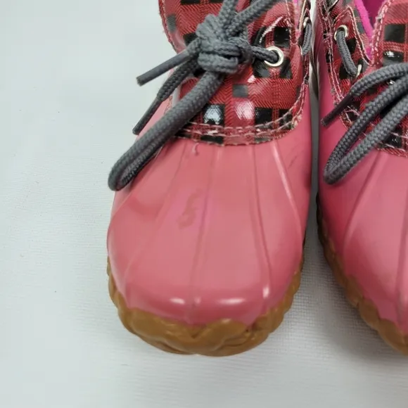 Sperry Duckie Plaid Rubber Duck Saltwater Boots Girls Sz 3