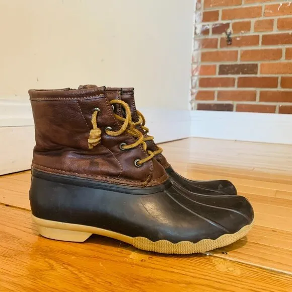 SPERRY Girl's Saltwater Waterproof Duck Rain Boots