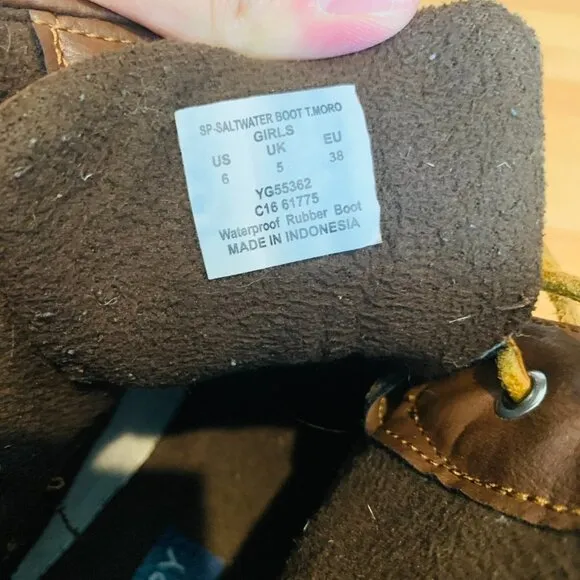 SPERRY Girl's Saltwater Waterproof Duck Rain Boots