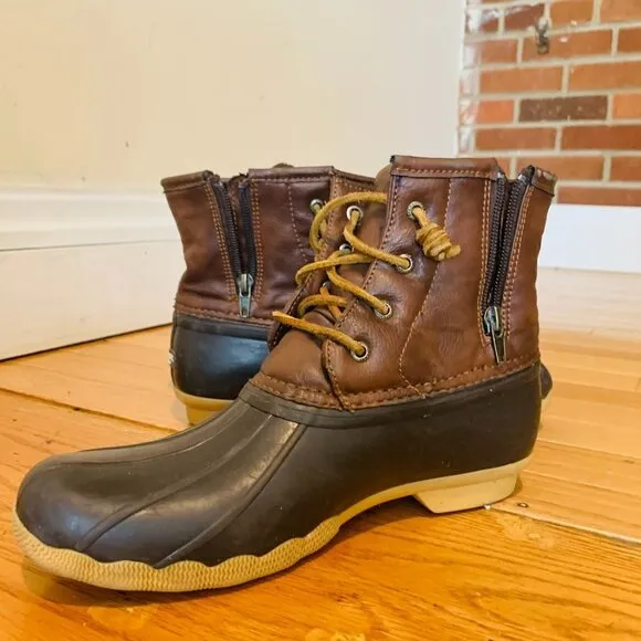 SPERRY Girl's Saltwater Waterproof Duck Rain Boots
