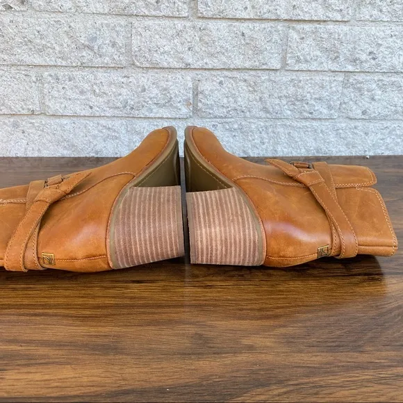 Sperry Top-Sider Brown Chelton Cognac Leather Chunky Block Heel Ankle Boots